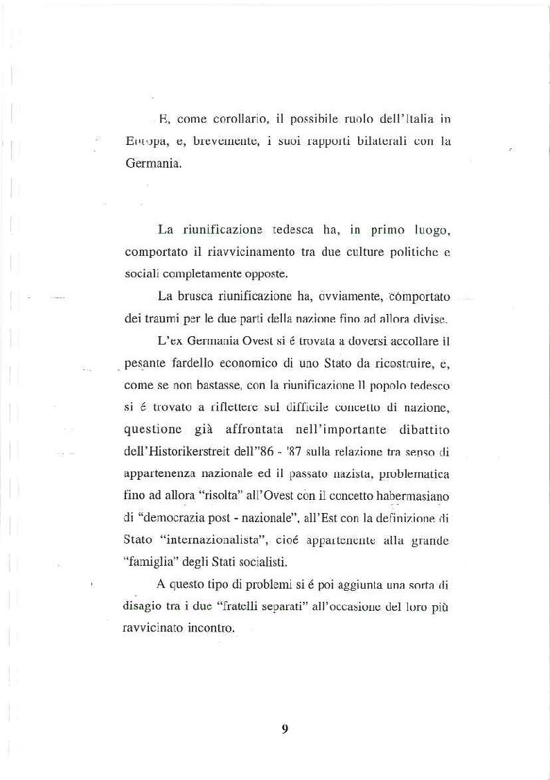 Anteprima della tesi: La riunificazione tedesca nei suoi aspetti nazionali ed internazionali, Pagina 10