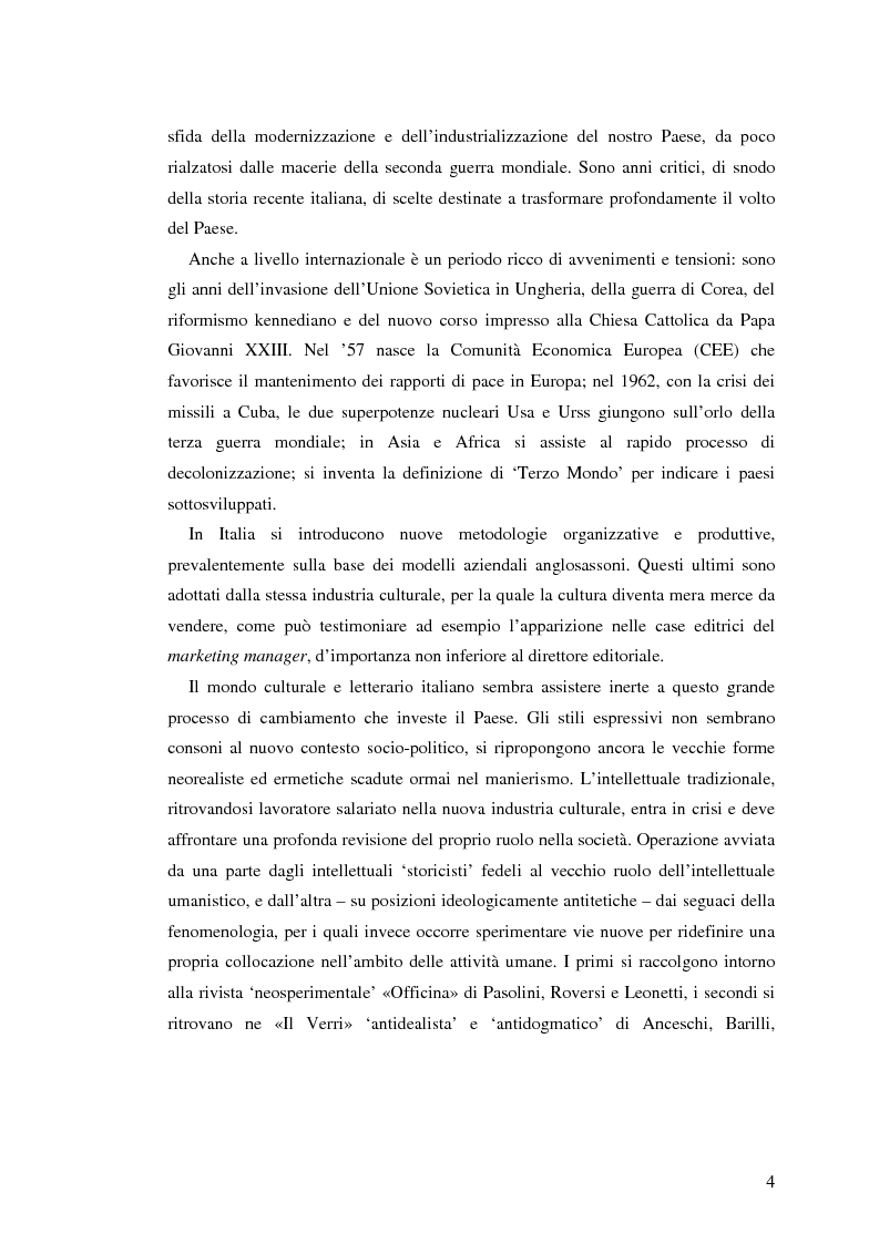 Anteprima della tesi: La rosa nel sasso - Italo Calvino, la Neoavanguardia e il dibattito su letteratura e industria, Pagina 3
