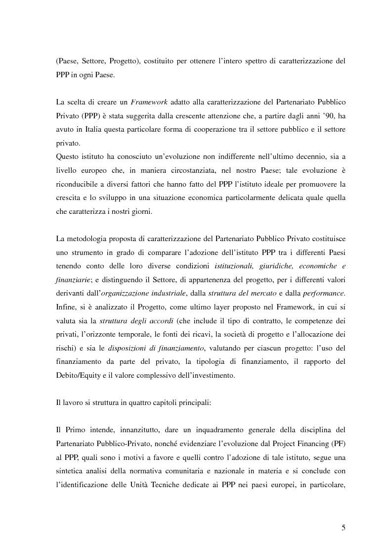 Anteprima della tesi: Modello teorico a three-layers per la caratterizzazione del partenariato pubblico privato, Pagina 3