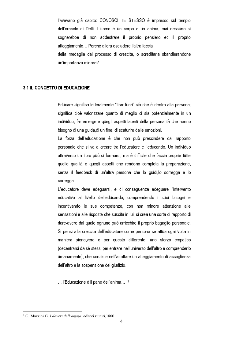 Anteprima della tesi: Percorso evolutivo finalizzato ad una cultura sportiva più consapevole, Pagina 5