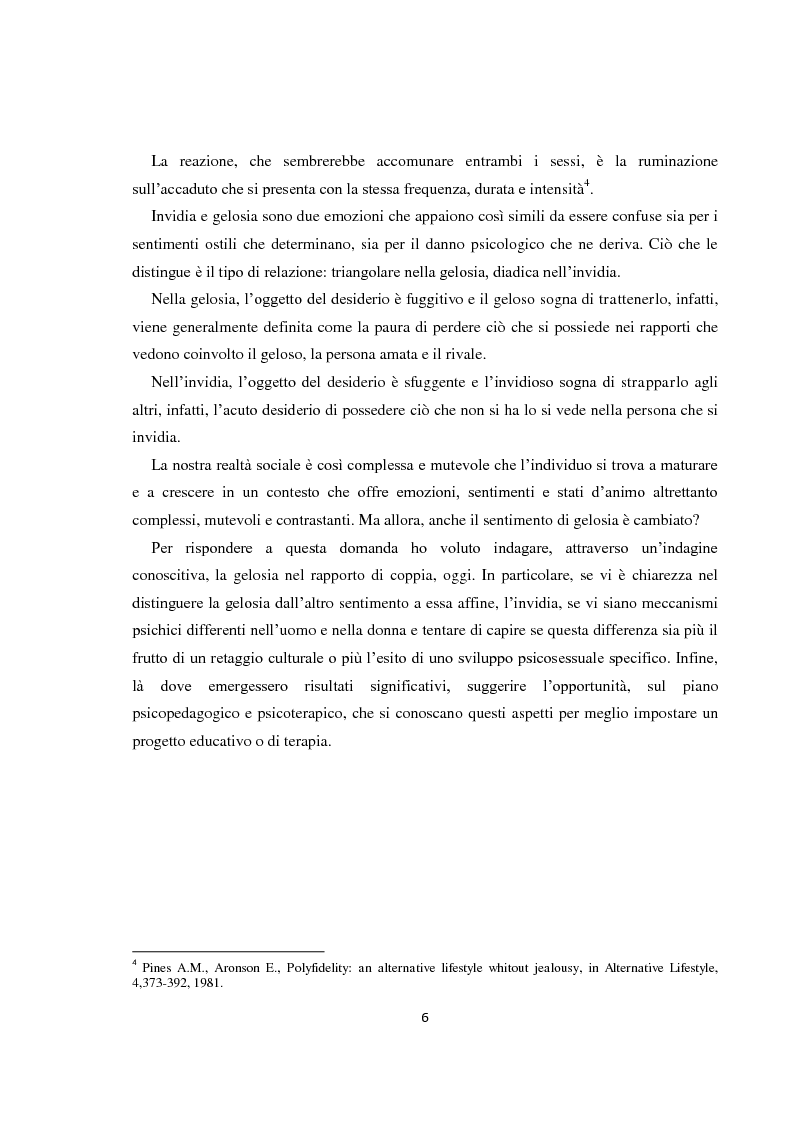 Anteprima della tesi: La Gelosia. Meccanismi psichici nell'uomo e nella donna., Pagina 3