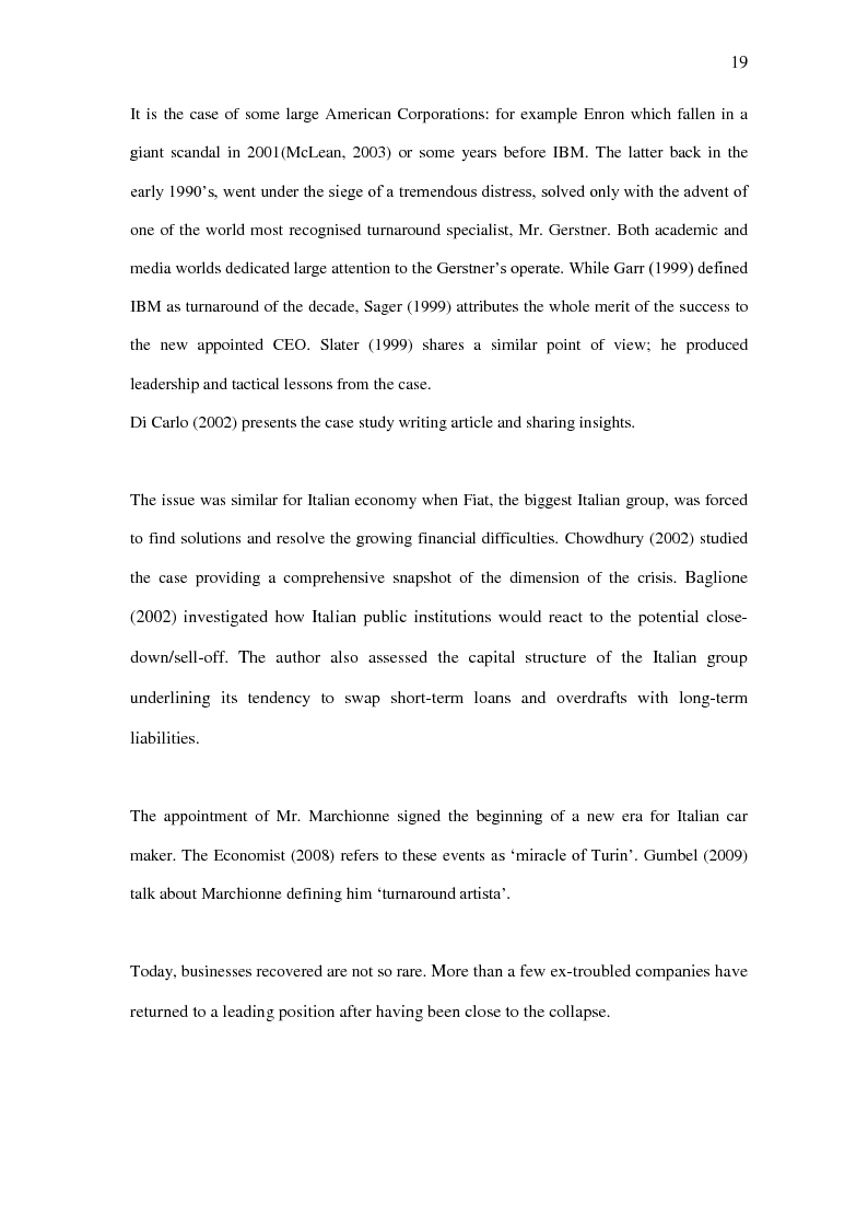Anteprima della tesi: Turnaround management: corporate renewal and restructuring during times of financial distress, Pagina 11