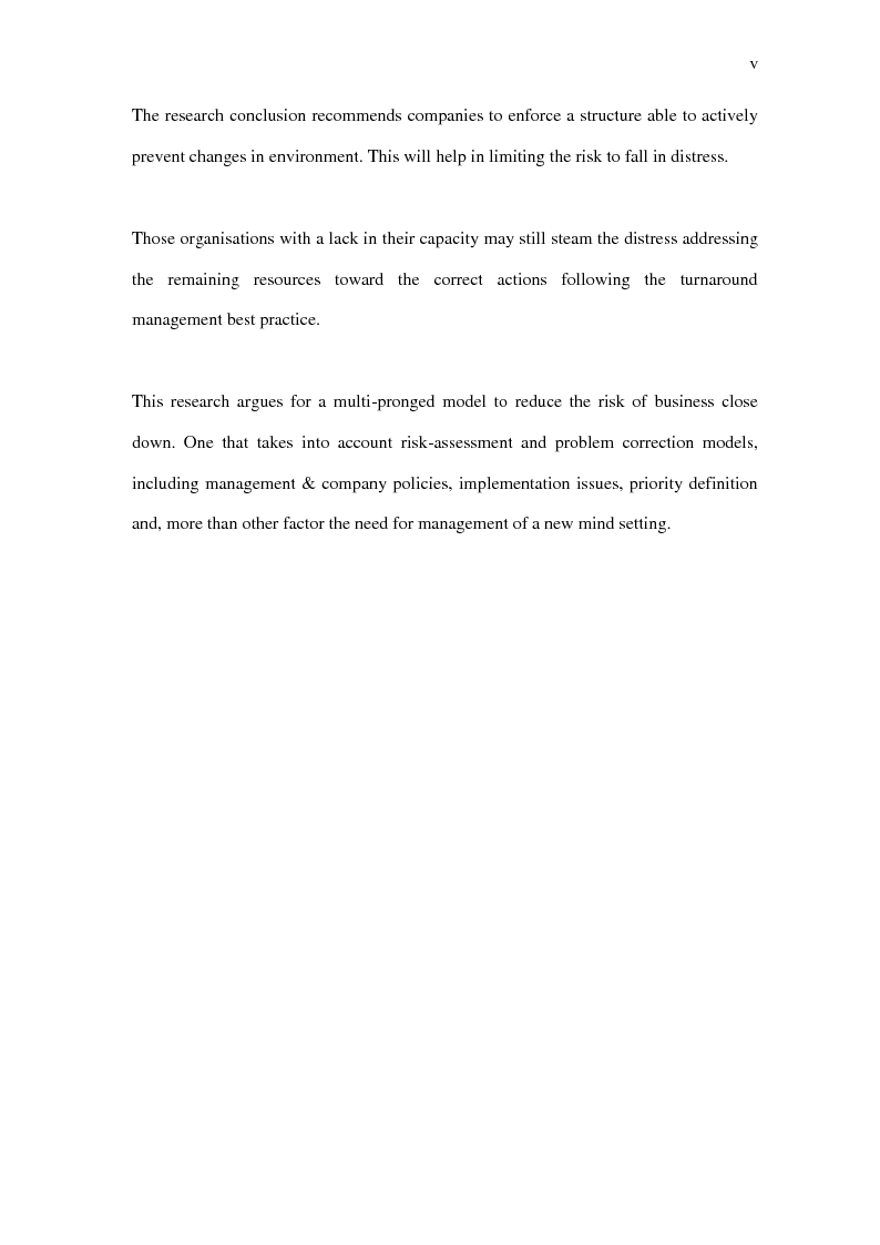 Anteprima della tesi: Turnaround management: corporate renewal and restructuring during times of financial distress, Pagina 3