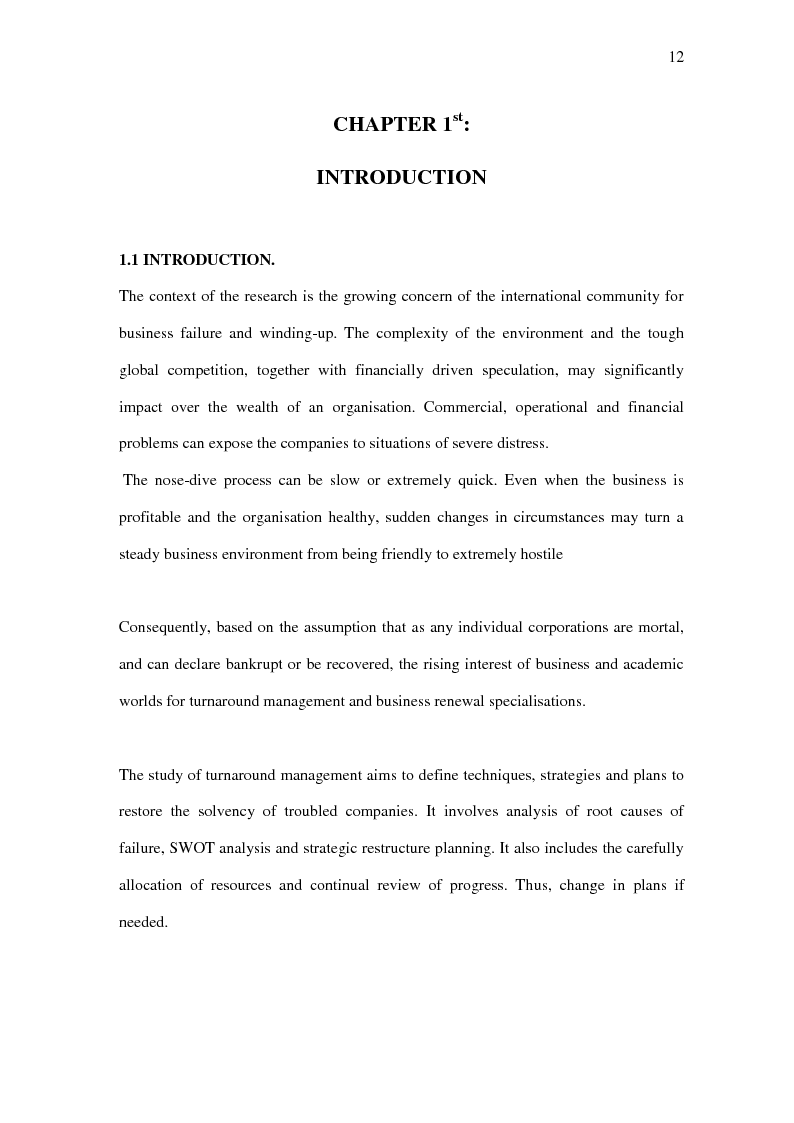 Anteprima della tesi: Turnaround management: corporate renewal and restructuring during times of financial distress, Pagina 4