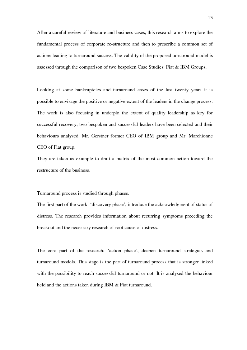 Anteprima della tesi: Turnaround management: corporate renewal and restructuring during times of financial distress, Pagina 5