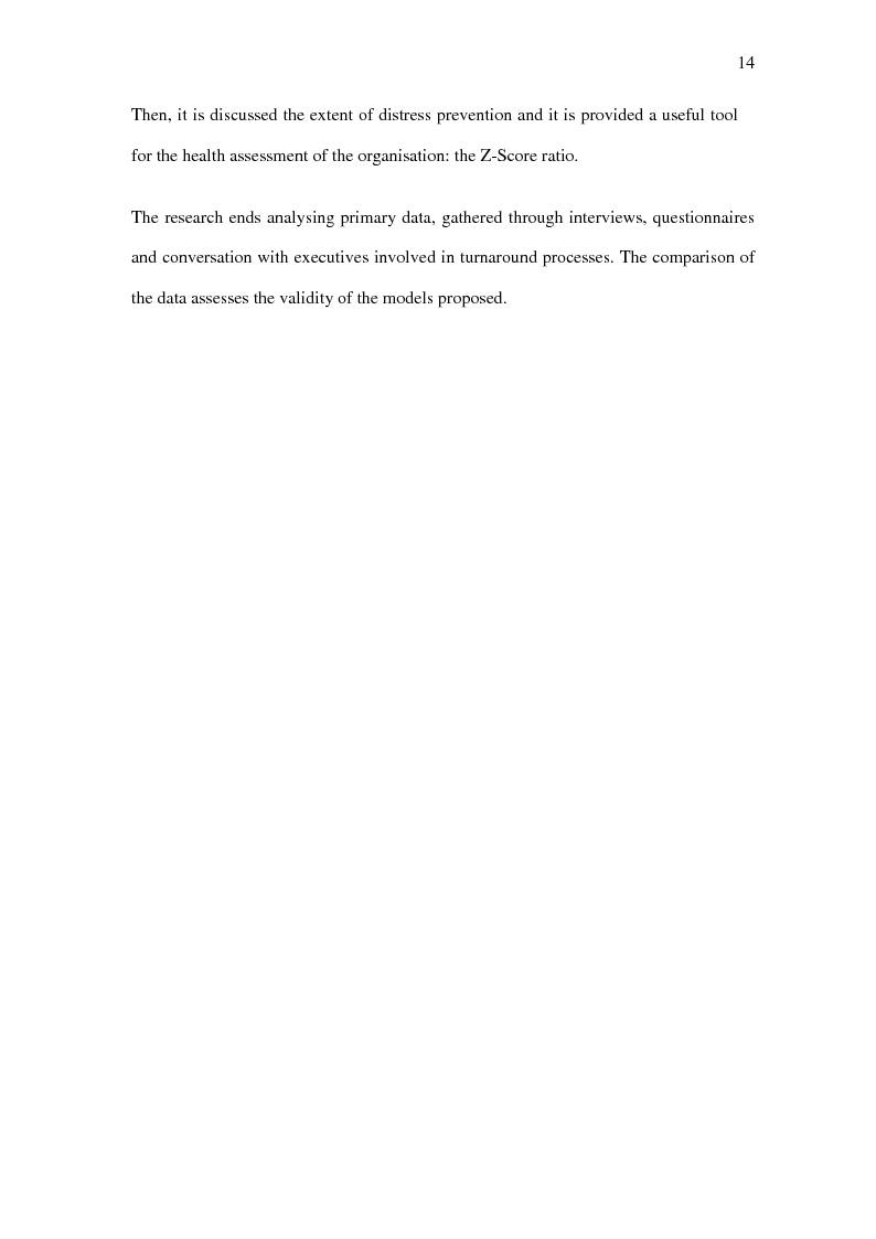Anteprima della tesi: Turnaround management: corporate renewal and restructuring during times of financial distress, Pagina 6