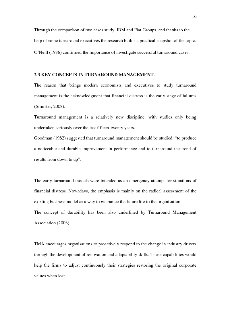 Anteprima della tesi: Turnaround management: corporate renewal and restructuring during times of financial distress, Pagina 8