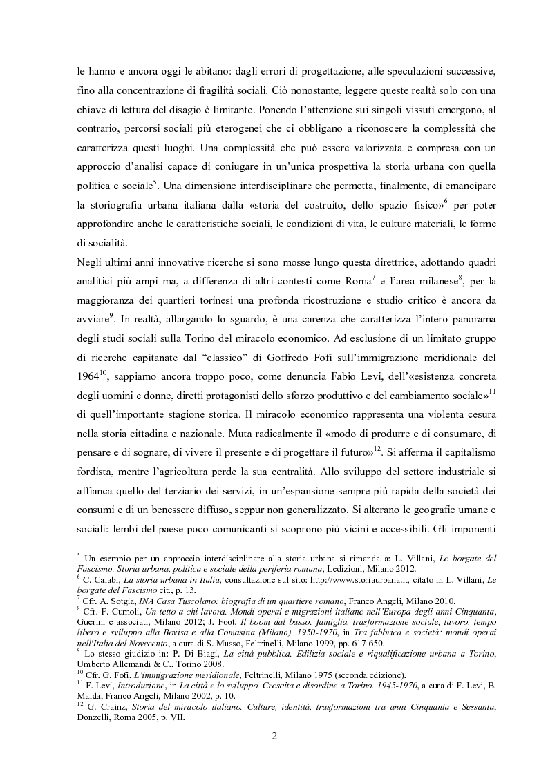 Anteprima della tesi: «Poi c’hanno dato la casa alle Vallette» Privatizzazione domestica, comunità, famiglia nella Torino del miracolo economico, Pagina 3