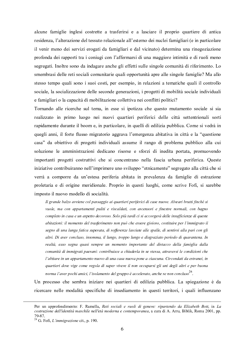 Anteprima della tesi: «Poi c’hanno dato la casa alle Vallette» Privatizzazione domestica, comunità, famiglia nella Torino del miracolo economico, Pagina 7
