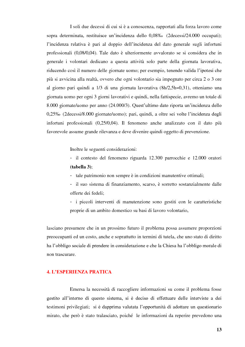 Estratto dalla tesi: La Prevenzione degli Infortuni in Ambito Ecclesiastico