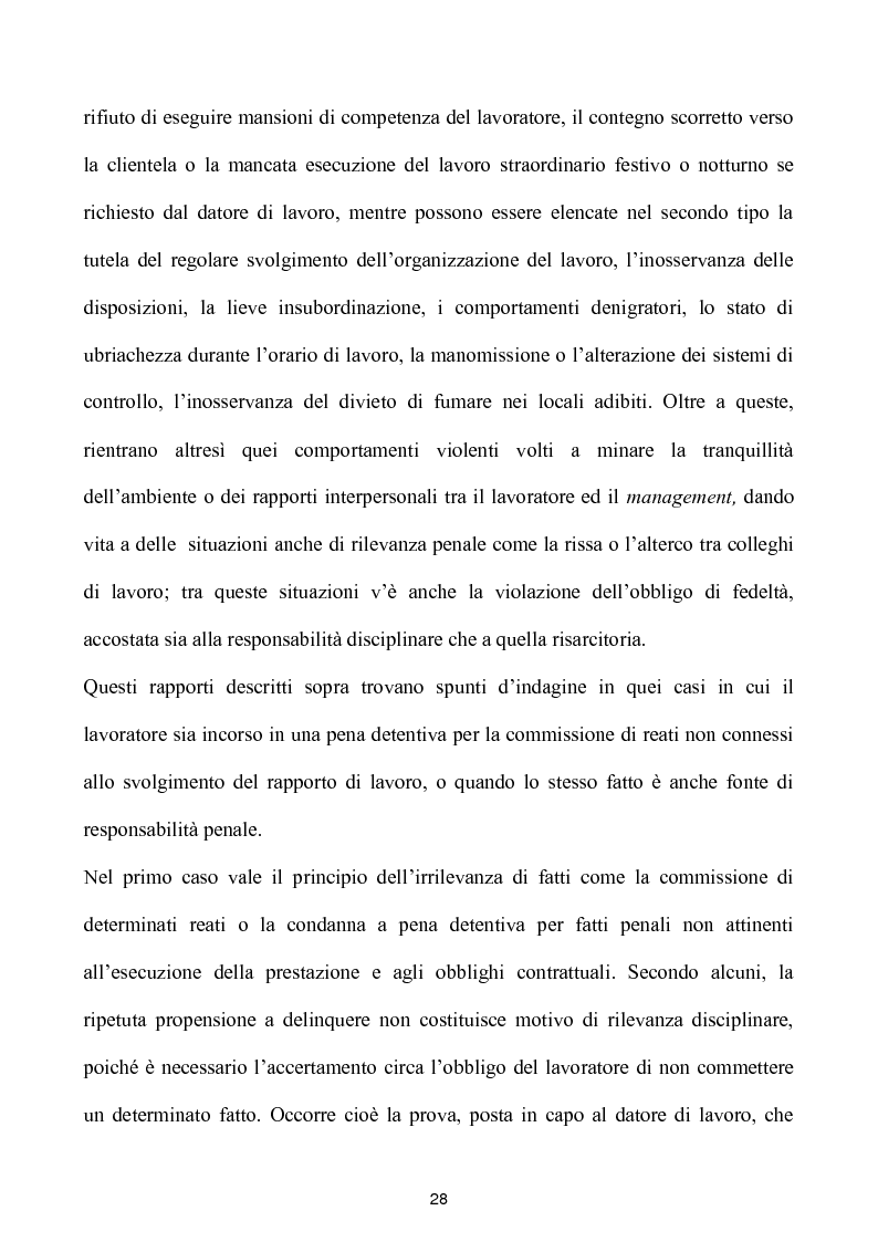 Anteprima della tesi: Il potere disciplinare del datore di lavoro nel settore privato, Pagina 7