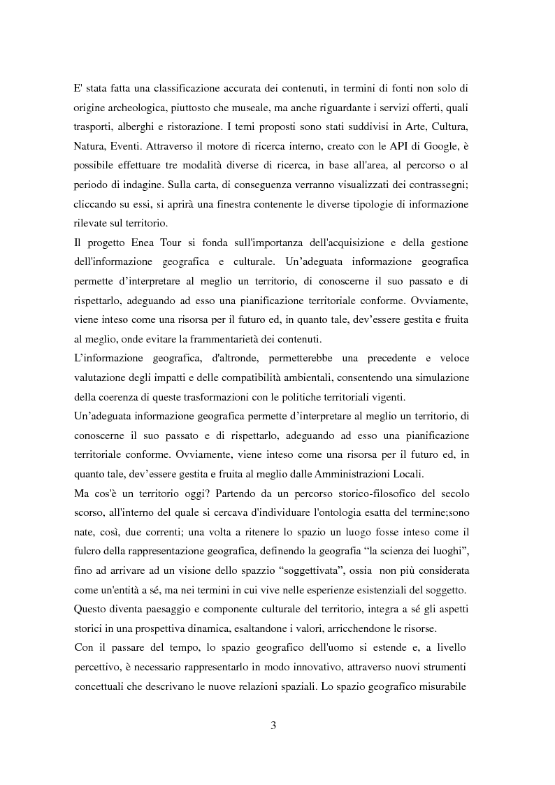 Anteprima della tesi: Realizzare un WebGIS per la valorizzazione del territorio e la fruizione dell'informazione culturale: il caso studio Enea Tour, Pagina 3