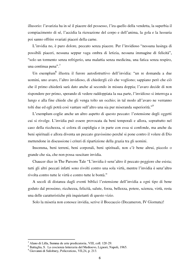 Estratto dalla tesi: L'invidia nelle rappresentazioni artistiche, letterarie e religiose