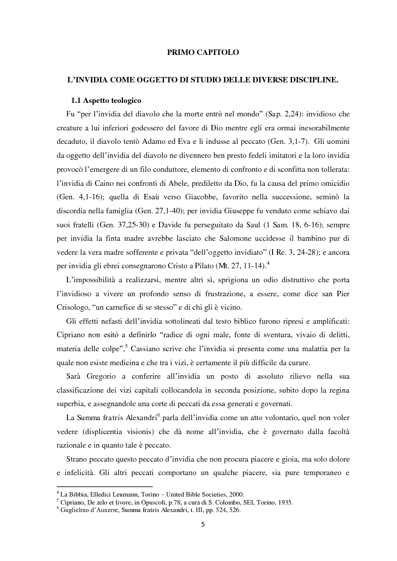 Anteprima della tesi: L'invidia nelle rappresentazioni artistiche, letterarie e religiose, Pagina 4