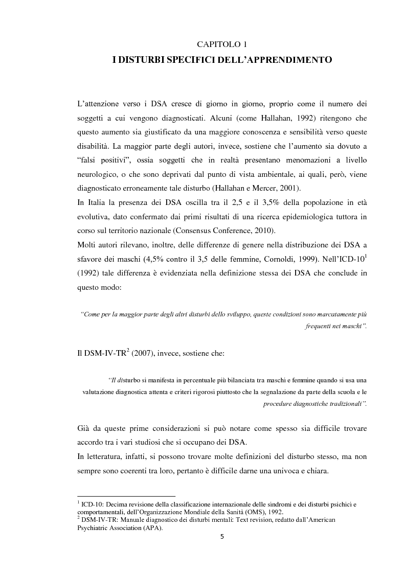 Anteprima della tesi: Disturbi Specifici dell'Apprendimento. Necessità di un ambiente ''abilitante'', Pagina 4