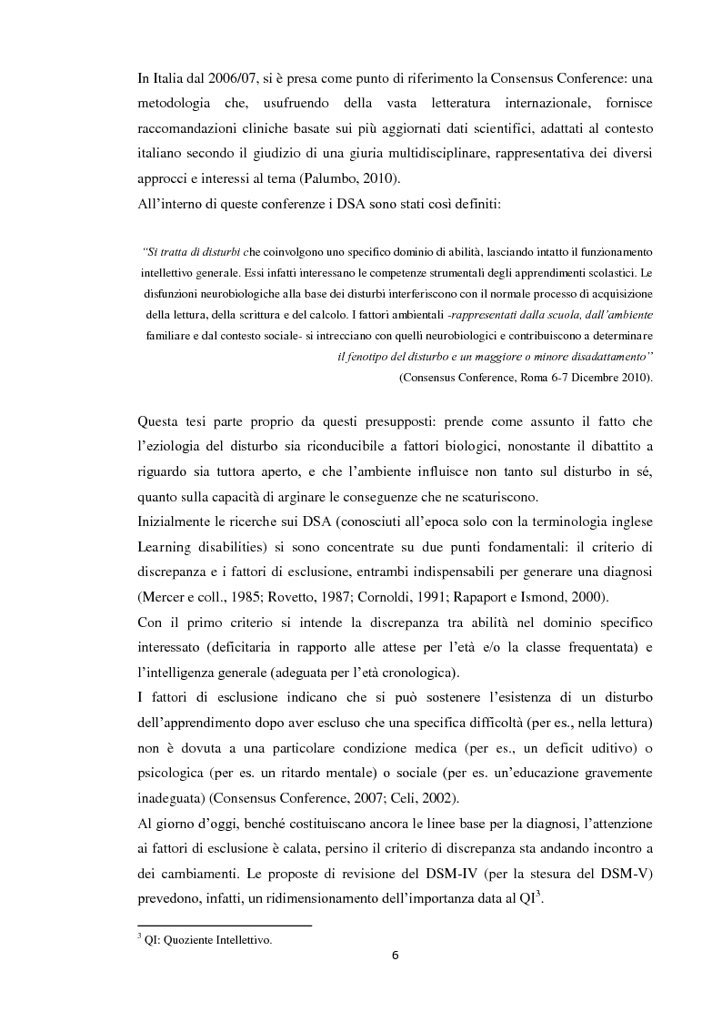 Anteprima della tesi: Disturbi Specifici dell'Apprendimento. Necessità di un ambiente ''abilitante'', Pagina 5