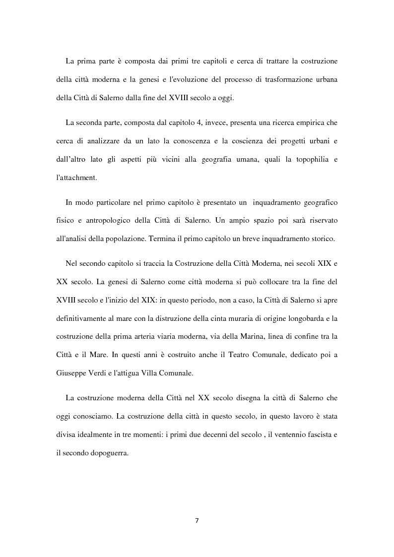 Anteprima della tesi: La città di Salerno: trasformazioni urbane e topophilia. Un’indagine quali-quantitativa, Pagina 3