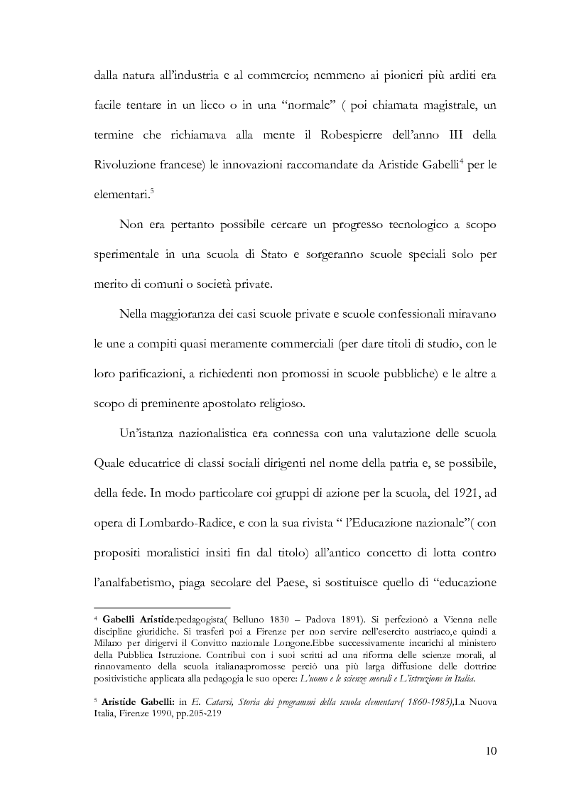 Anteprima della tesi: Rapporto tra filosofia ed educazione nell'attualismo gentiliano, Pagina 10