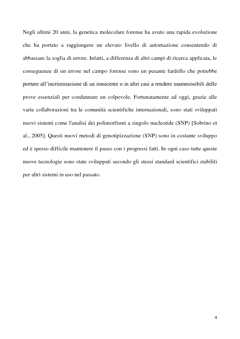 Anteprima della tesi: Single Nucleotide Polymorphisms (SNPs) per l’identificazione individuale, Pagina 3