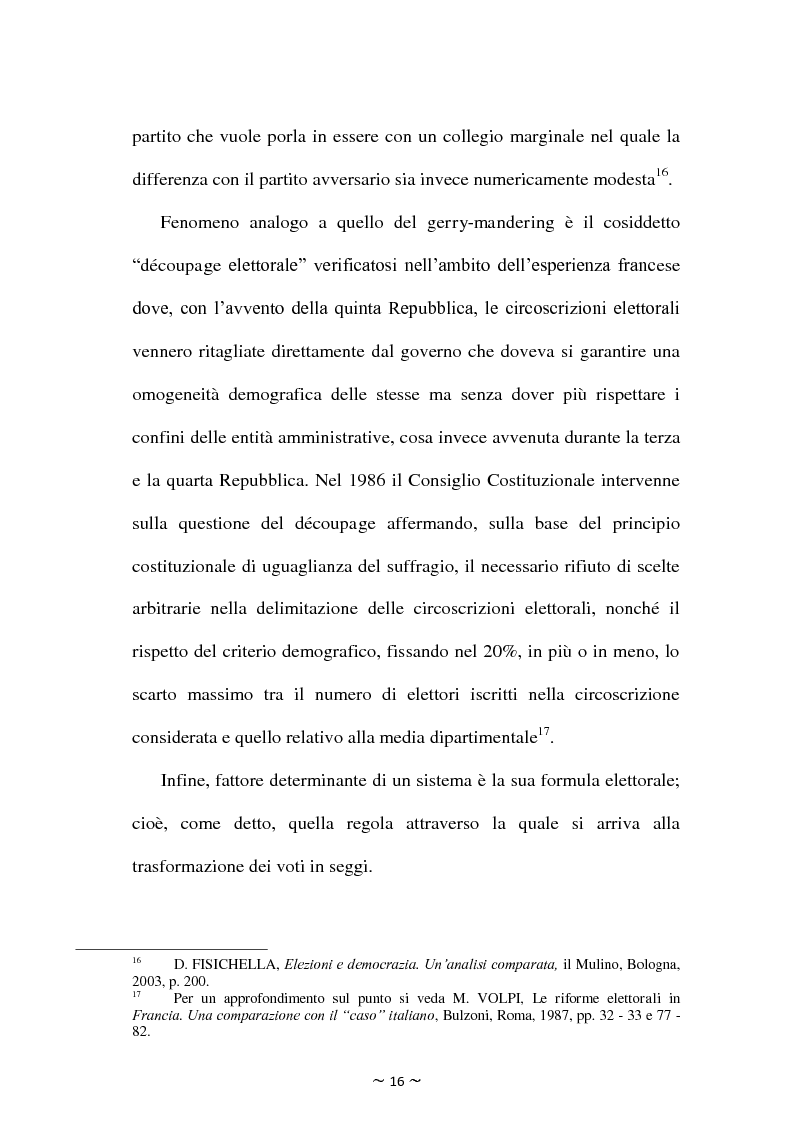 Anteprima della tesi: Il rapporto tra sistema elettorale, sistema dei partiti e forma di governo: il caso italiano alla luce dell'analisi comparata., Pagina 13