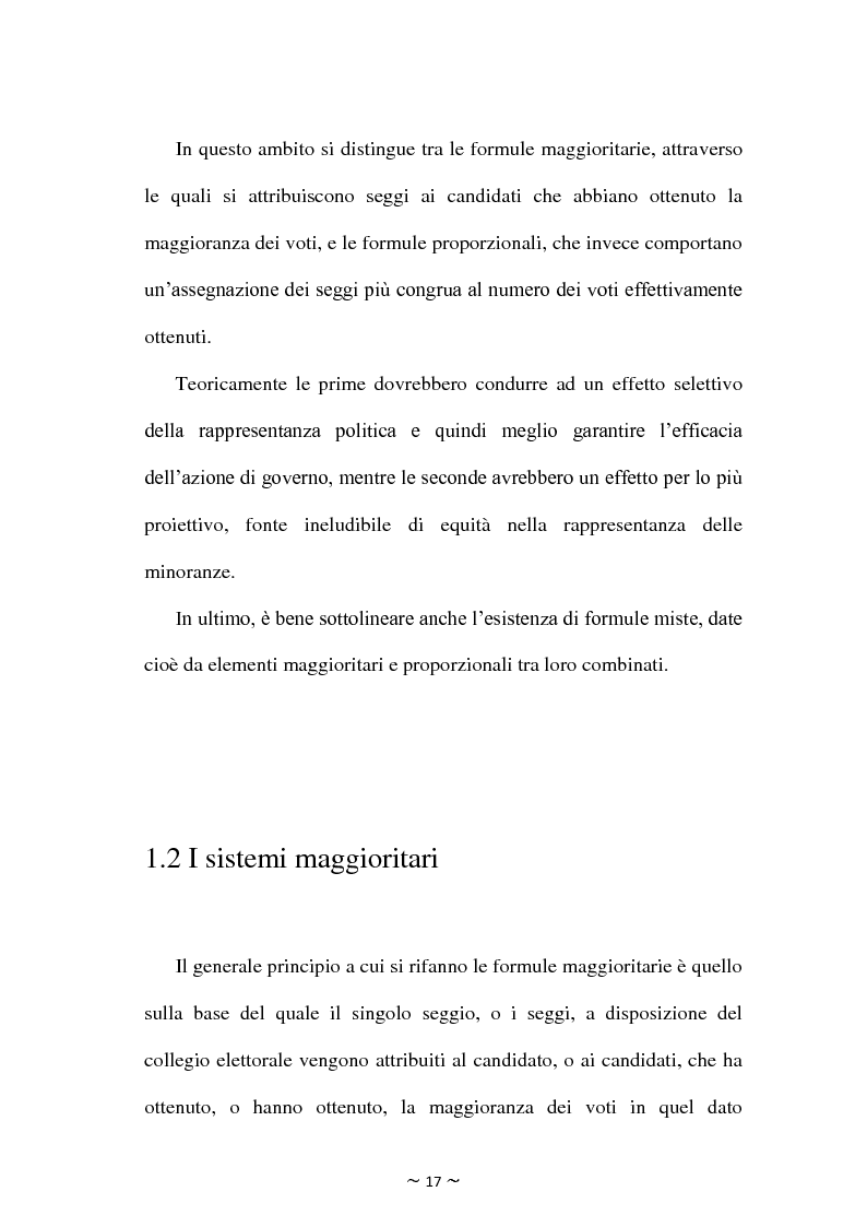 Anteprima della tesi: Il rapporto tra sistema elettorale, sistema dei partiti e forma di governo: il caso italiano alla luce dell'analisi comparata., Pagina 14
