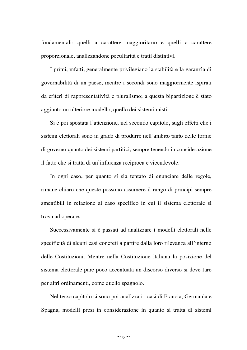 Anteprima della tesi: Il rapporto tra sistema elettorale, sistema dei partiti e forma di governo: il caso italiano alla luce dell'analisi comparata., Pagina 3