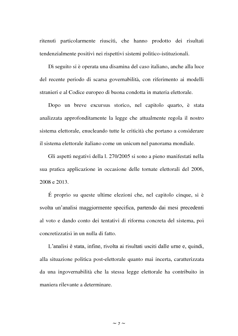 Anteprima della tesi: Il rapporto tra sistema elettorale, sistema dei partiti e forma di governo: il caso italiano alla luce dell'analisi comparata., Pagina 4