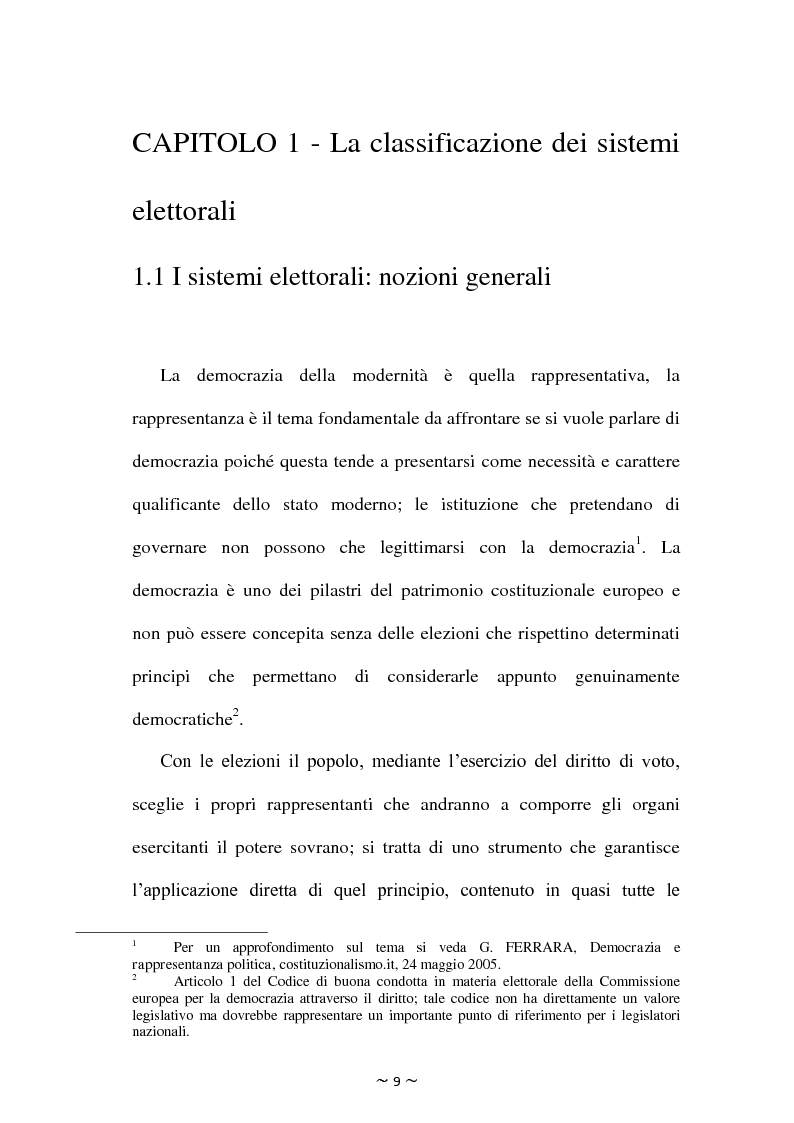 Anteprima della tesi: Il rapporto tra sistema elettorale, sistema dei partiti e forma di governo: il caso italiano alla luce dell'analisi comparata., Pagina 6