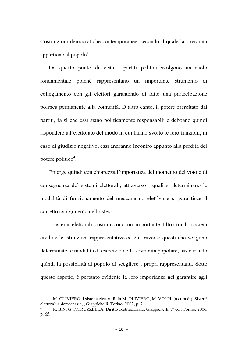 Anteprima della tesi: Il rapporto tra sistema elettorale, sistema dei partiti e forma di governo: il caso italiano alla luce dell'analisi comparata., Pagina 7
