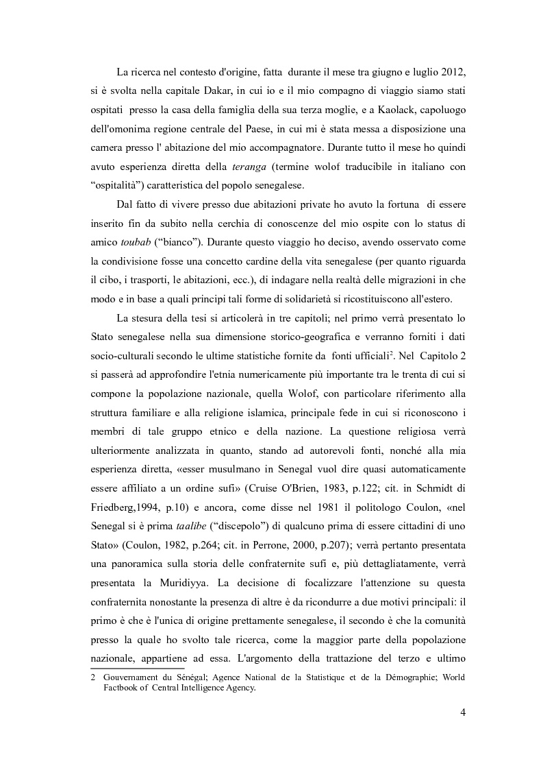 Anteprima della tesi: Circuiti di solidarietà e cooperazione nelle migrazioni dei senegalesi. Dalla Sardegna al Senegal e ritorno, Pagina 3