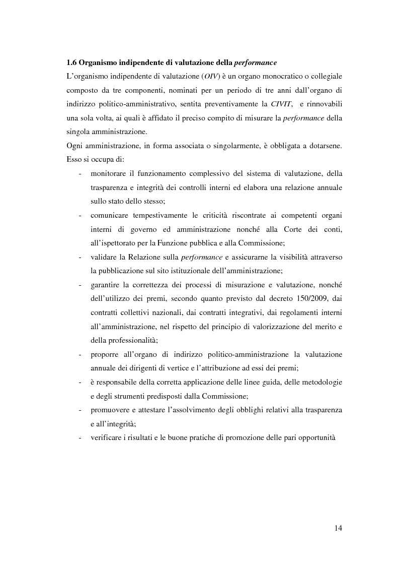 Anteprima della tesi: L'introduzione del sistema di gestione della performance nelle pubbliche amministrazioni italiane, Pagina 12
