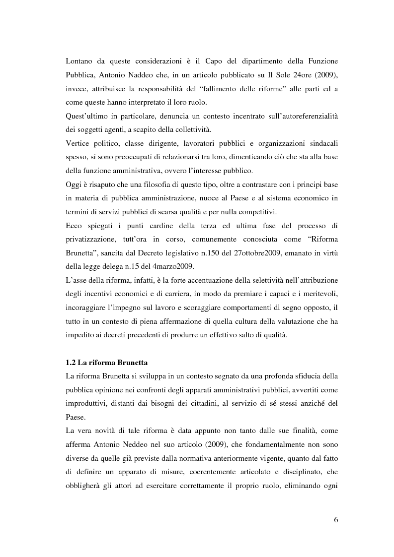 Anteprima della tesi: L'introduzione del sistema di gestione della performance nelle pubbliche amministrazioni italiane, Pagina 4