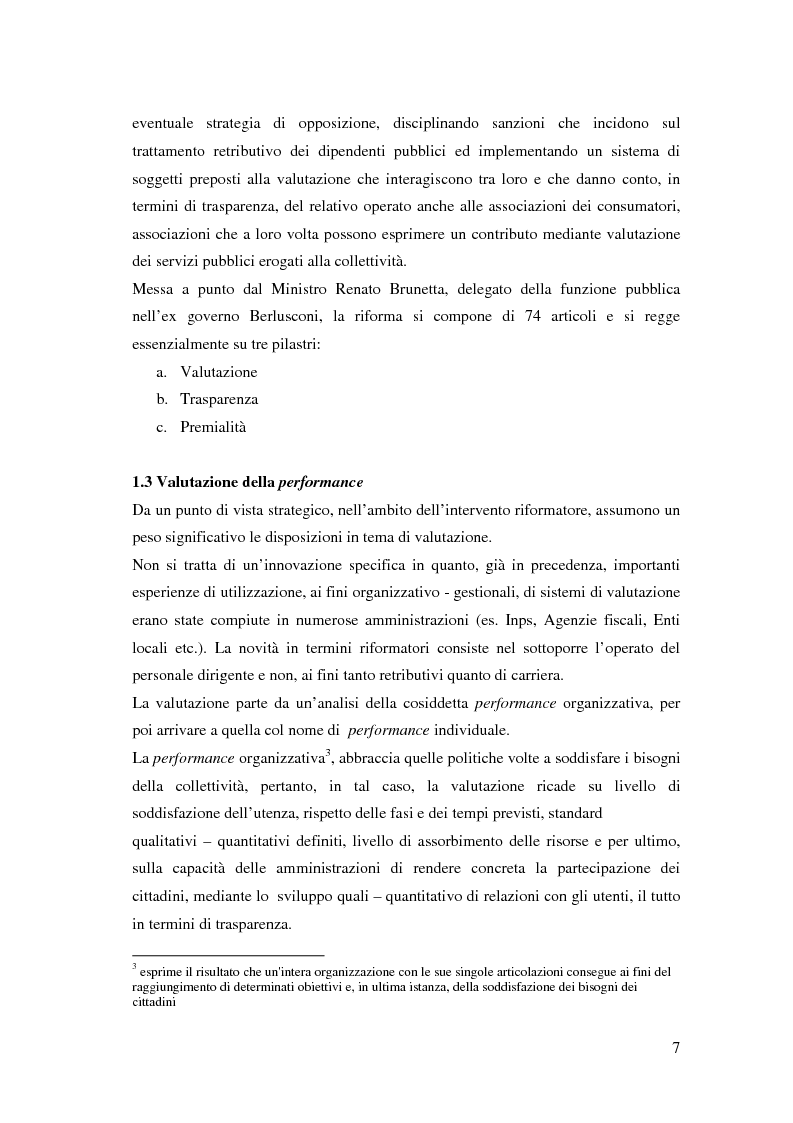 Anteprima della tesi: L'introduzione del sistema di gestione della performance nelle pubbliche amministrazioni italiane, Pagina 5