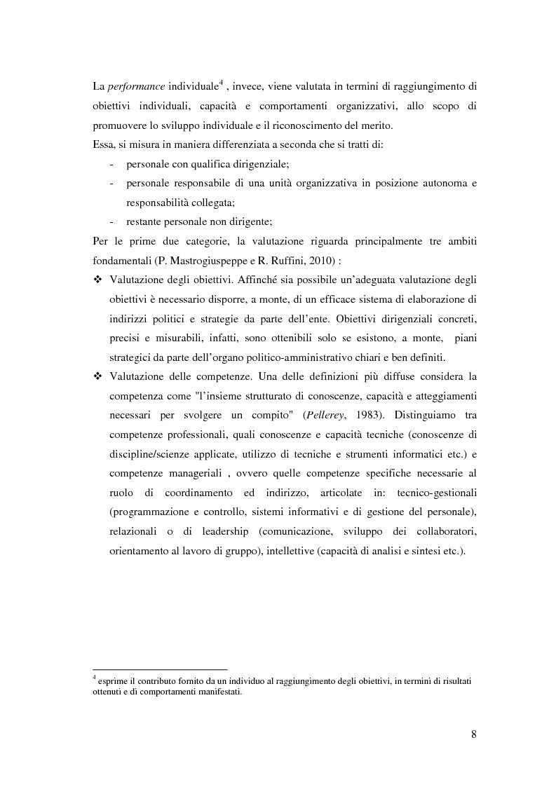 Anteprima della tesi: L'introduzione del sistema di gestione della performance nelle pubbliche amministrazioni italiane, Pagina 6