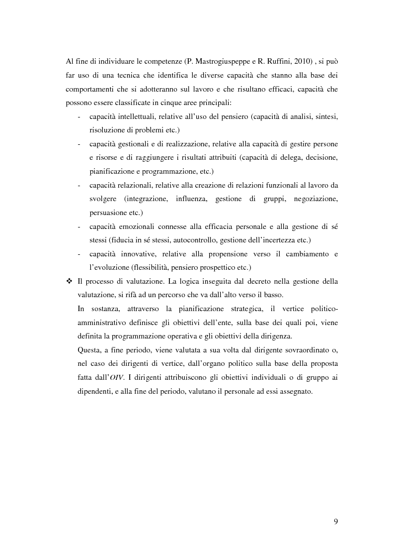 Anteprima della tesi: L'introduzione del sistema di gestione della performance nelle pubbliche amministrazioni italiane, Pagina 7