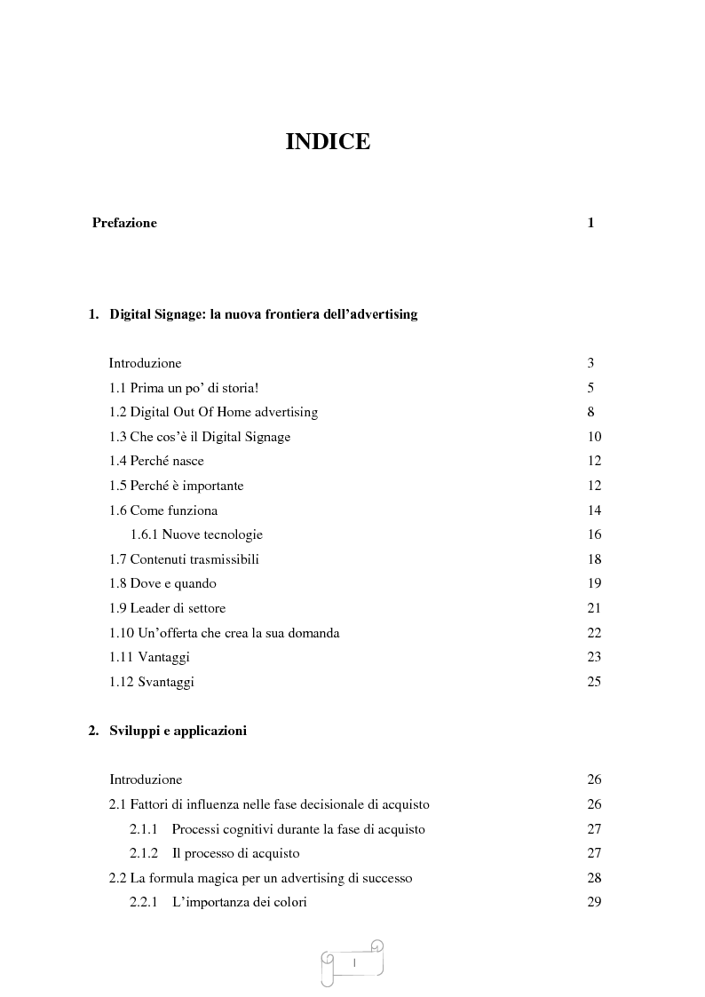 Indice della tesi: C'era una volta la pubblicità tradizionale, Pagina 1