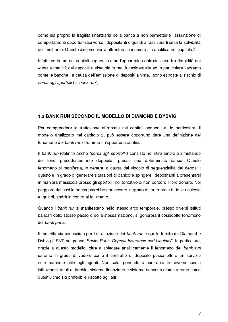 Anteprima della tesi: Fragilità finanziaria e rischio sistemico: il modello di Diamond & Rajan, Pagina 3