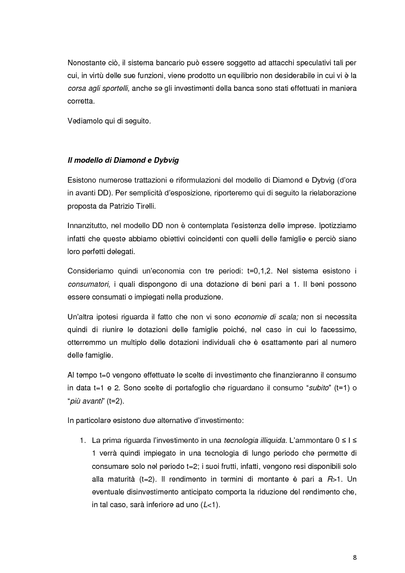 Anteprima della tesi: Fragilità finanziaria e rischio sistemico: il modello di Diamond & Rajan, Pagina 4