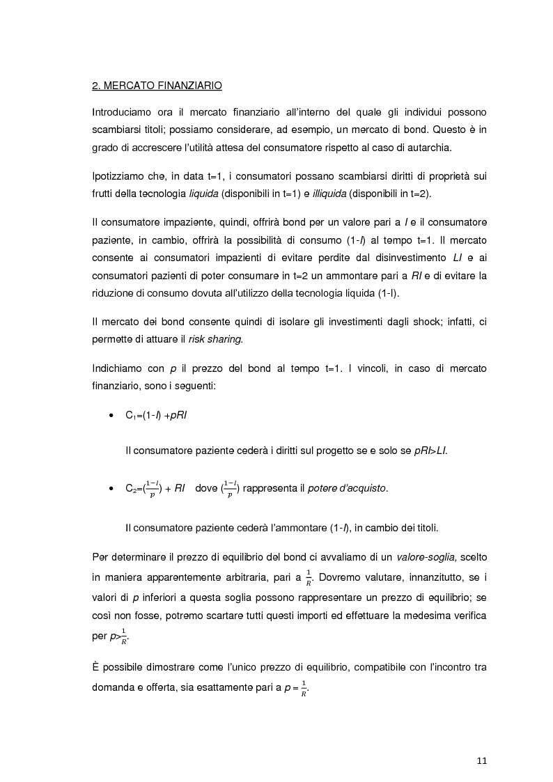Anteprima della tesi: Fragilità finanziaria e rischio sistemico: il modello di Diamond & Rajan, Pagina 7