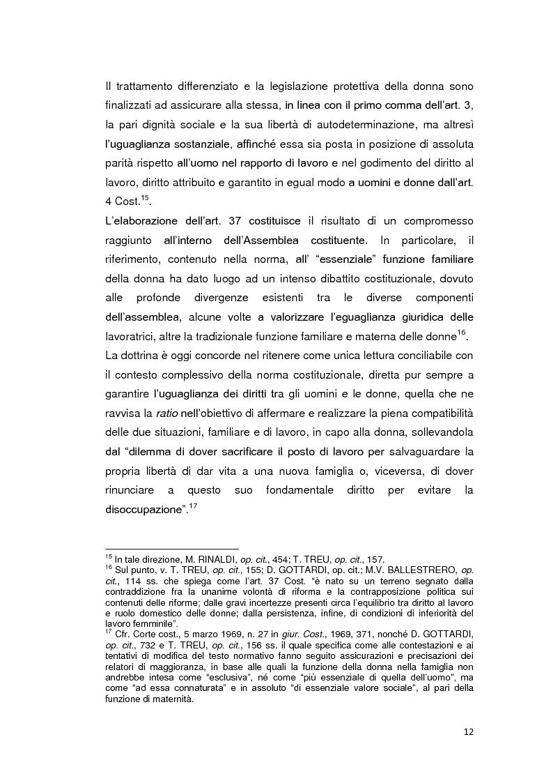 Anteprima della tesi: Parità uomo donna in materia di lavoro, Pagina 10
