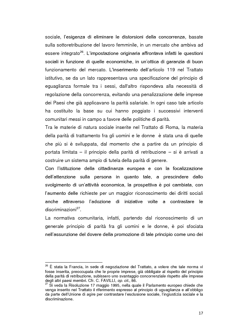 Anteprima della tesi: Parità uomo donna in materia di lavoro, Pagina 15