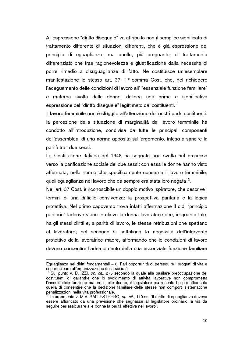 Anteprima della tesi: Parità uomo donna in materia di lavoro, Pagina 8