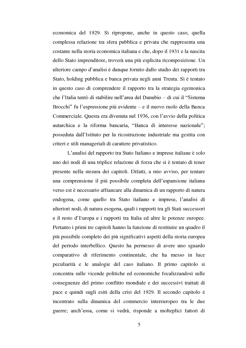 Anteprima della tesi: Tra pubblico e privato: il ruolo della Banca Commerciale Italiana nell'espansionismo italiano nei Balcani tra le due guerre, Pagina 3