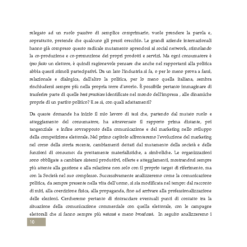 Anteprima della tesi: Citizen Based Brand Equity: L'evoluzione della marca politica nel 2.0, Pagina 3