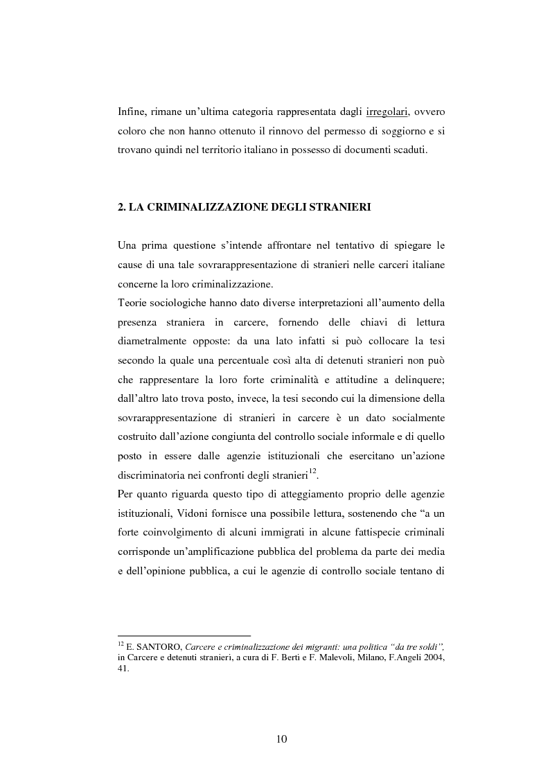 Anteprima della tesi: Il trattamento penitenziario dello straniero, Pagina 11