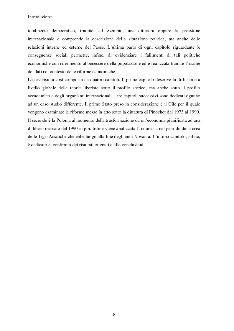 Anteprima della tesi: I fallimenti del liberismo in Cile, Polonia e Indonesia, Pagina 3