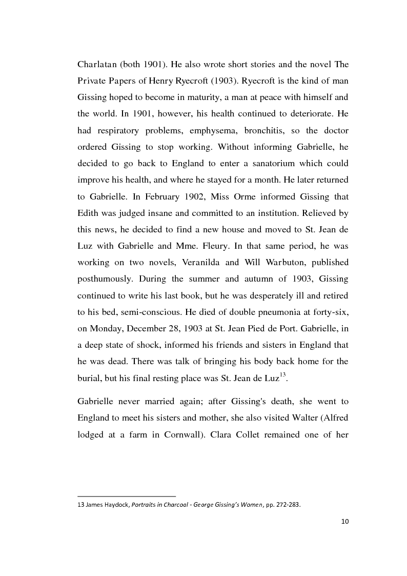 Anteprima della tesi: Women's Role in the Late-Victorian England: George Gissing's The Odd Women and the 19th century Debate on Marriage and Divorce, Pagina 11