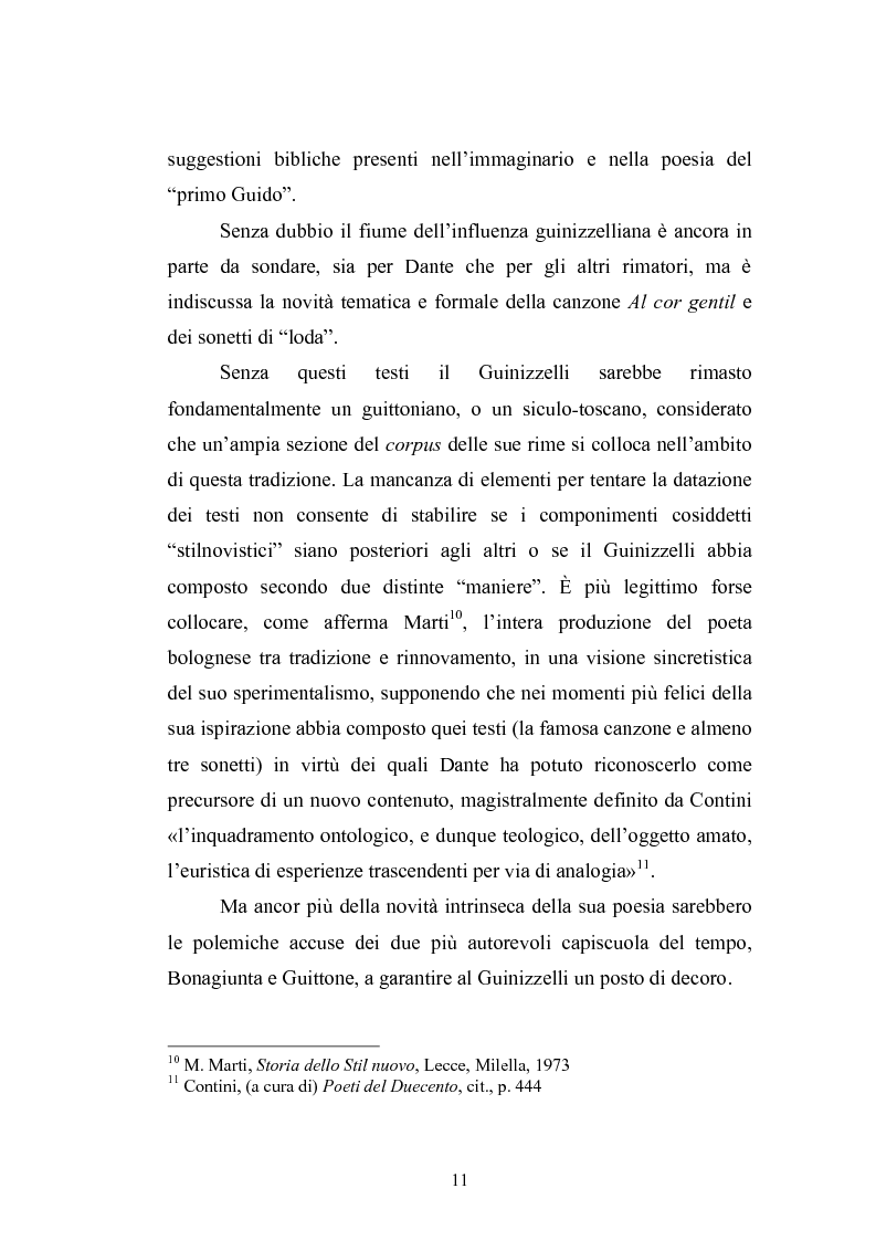 Anteprima della tesi: Tra Guinizzelli e Dante: dall'eros alla caritas, Pagina 12