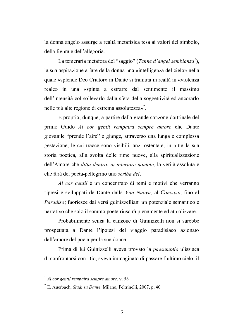 Anteprima della tesi: Tra Guinizzelli e Dante: dall'eros alla caritas, Pagina 4