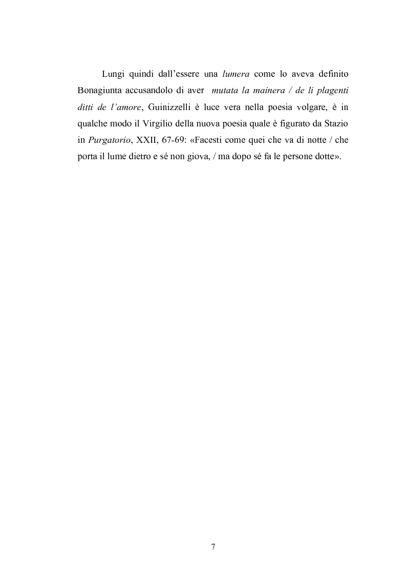 Anteprima della tesi: Tra Guinizzelli e Dante: dall'eros alla caritas, Pagina 8